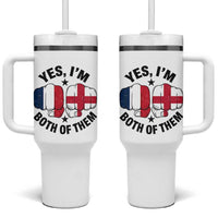 Yes Im Both Of Them France England Flag Fists Graphic Tumbler With Handle French English Anglo Dual Pride Heritage