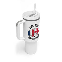 Yes Im Both Of Them France England Flag Fists Graphic Tumbler With Handle French English Anglo Dual Pride Heritage