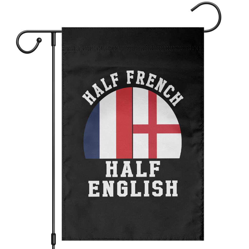 Half French Half English Split Flag Graphic Garden Flag Patriotic Anglo England France Dual Heritage DNA Ancestry