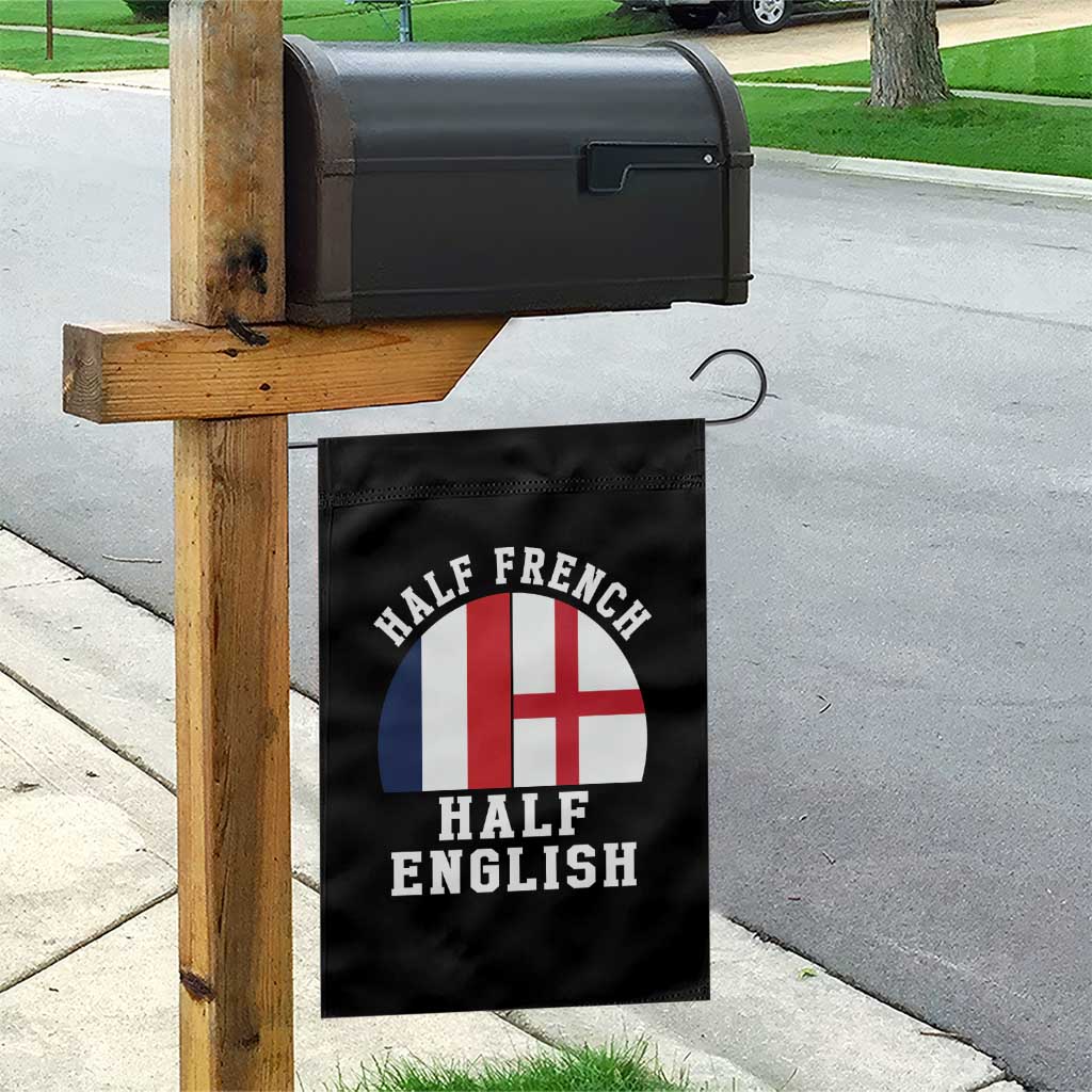 Half French Half English Split Flag Graphic Garden Flag Patriotic Anglo England France Dual Heritage DNA Ancestry