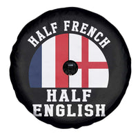 Half French Half English Split Flag Graphic Spare Tire Cover Patriotic Anglo England France Dual Heritage DNA Ancestry