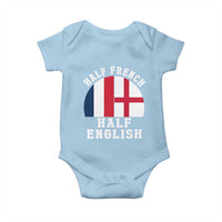 Half French Half English Split Flag Graphic Baby Onesie Patriotic Anglo England France Dual Heritage DNA Ancestry