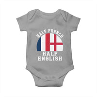 Half French Half English Split Flag Graphic Baby Onesie Patriotic Anglo England France Dual Heritage DNA Ancestry