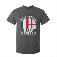 Half French Half English Split Flag Graphic T Shirt For Kid Patriotic Anglo England France Dual Heritage DNA Ancestry