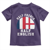 Half French Half English Split Flag Graphic Toddler T Shirt Patriotic Anglo England France Dual Heritage DNA Ancestry