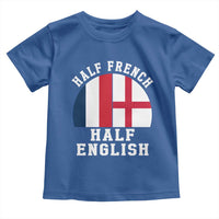 Half French Half English Split Flag Graphic Toddler T Shirt Patriotic Anglo England France Dual Heritage DNA Ancestry