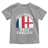 Half French Half English Split Flag Graphic Toddler T Shirt Patriotic Anglo England France Dual Heritage DNA Ancestry