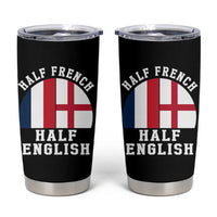 Half French Half English Split Flag Graphic Tumbler Cup Patriotic Anglo England France Dual Heritage DNA Ancestry