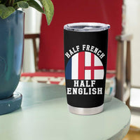 Half French Half English Split Flag Graphic Tumbler Cup Patriotic Anglo England France Dual Heritage DNA Ancestry