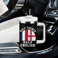 Half French Half English Split Flag Graphic Tumbler With Handle Patriotic Anglo England France Dual Heritage DNA Ancestry