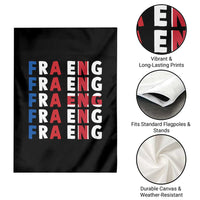 FRA ENG France England Flag Graphic Garden Flag French English Typographic Dual Heritage Pride Match Day