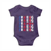 FRA ENG France England Flag Graphic Baby Onesie French English Typographic Dual Heritage Pride Match Day