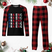 FRA ENG France England Flag Graphic Plaid Pajama Set French English Typographic Dual Heritage Pride Match Day