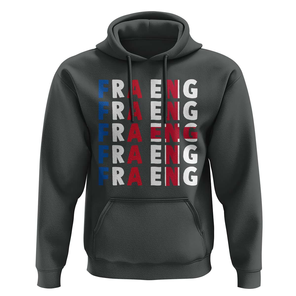 FRA ENG France England Flag Graphic Hoodie French English Typographic Dual Heritage Pride Match Day