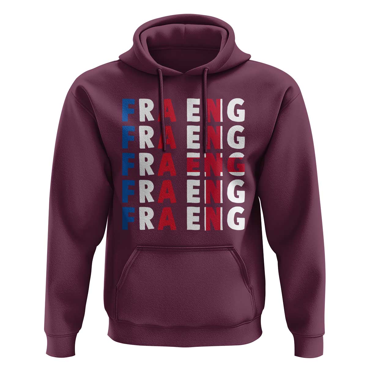 FRA ENG France England Flag Graphic Hoodie French English Typographic Dual Heritage Pride Match Day