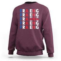 FRA ENG France England Flag Graphic Sweatshirt French English Typographic Dual Heritage Pride Match Day