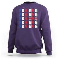 FRA ENG France England Flag Graphic Sweatshirt French English Typographic Dual Heritage Pride Match Day