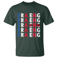 FRA ENG France England Flag Graphic T Shirt French English Typographic Dual Heritage Pride Match Day