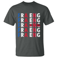 FRA ENG France England Flag Graphic T Shirt French English Typographic Dual Heritage Pride Match Day