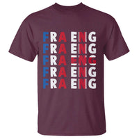 FRA ENG France England Flag Graphic T Shirt French English Typographic Dual Heritage Pride Match Day