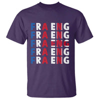 FRA ENG France England Flag Graphic T Shirt French English Typographic Dual Heritage Pride Match Day