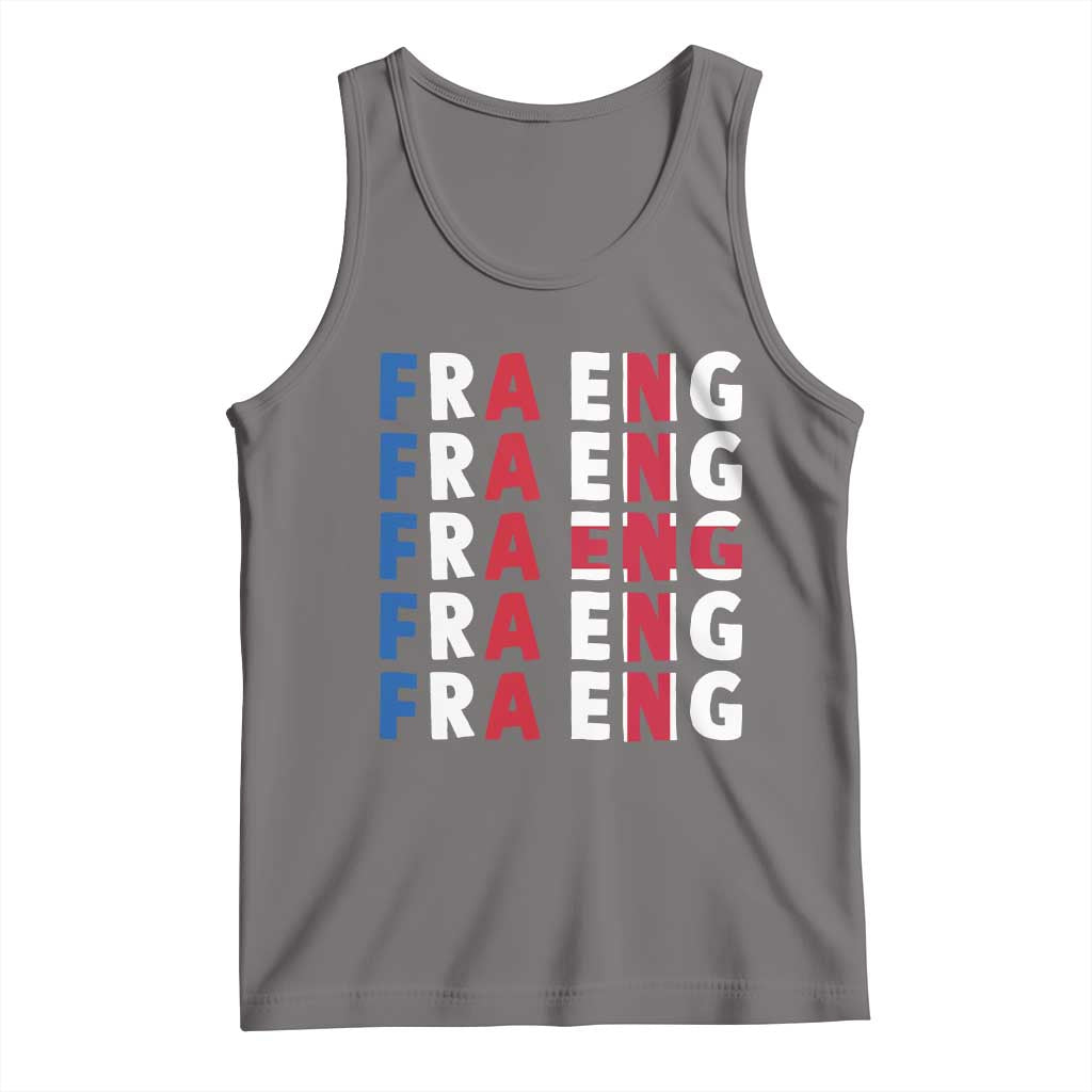FRA ENG France England Flag Graphic Tank Top French English Typographic Dual Heritage Pride Match Day