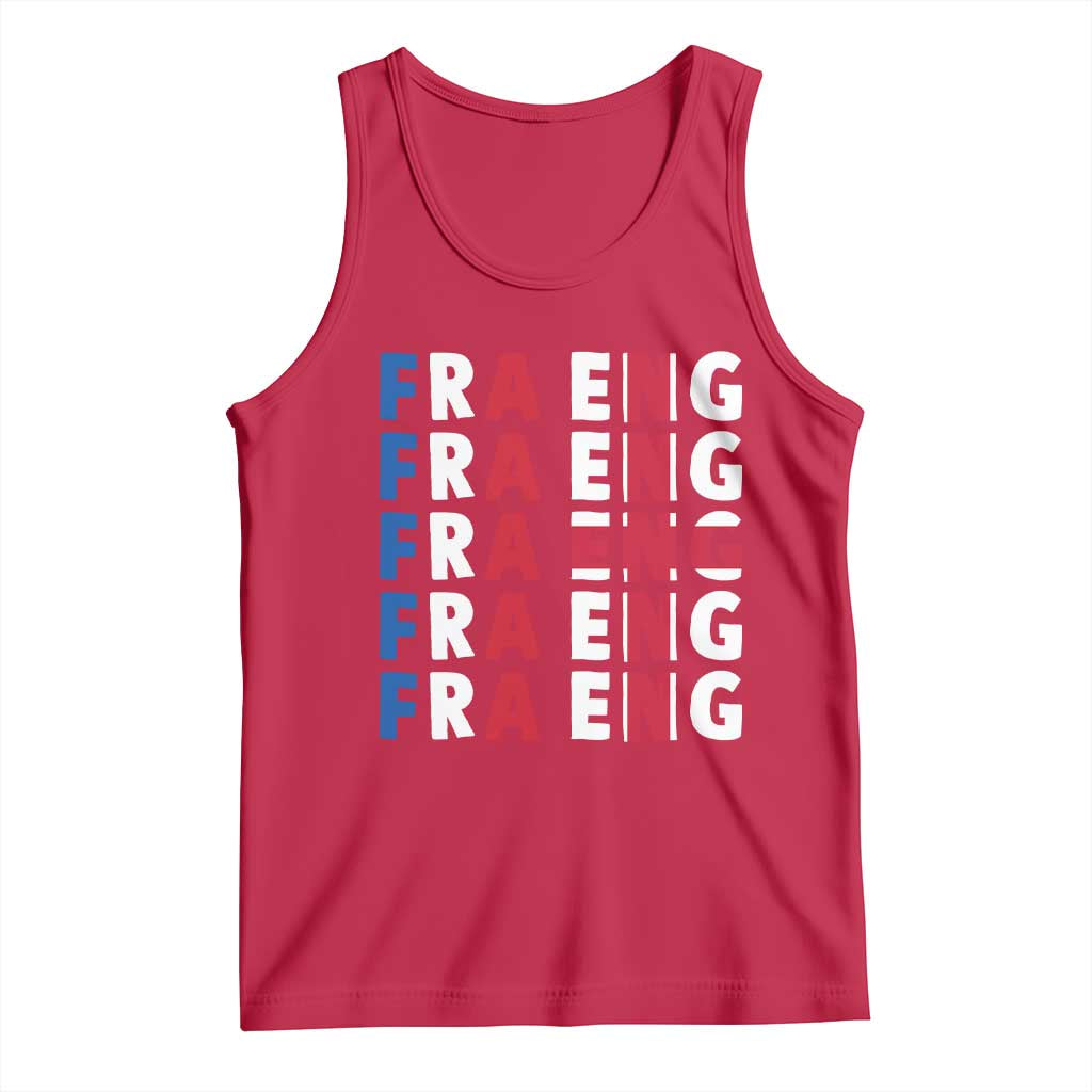 FRA ENG France England Flag Graphic Tank Top French English Typographic Dual Heritage Pride Match Day