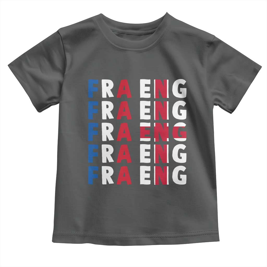 FRA ENG France England Flag Graphic Toddler T Shirt French English Typographic Dual Heritage Pride Match Day