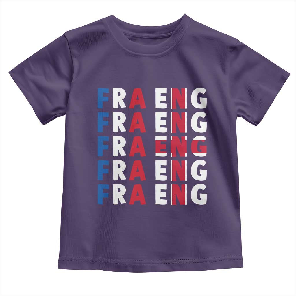 FRA ENG France England Flag Graphic Toddler T Shirt French English Typographic Dual Heritage Pride Match Day