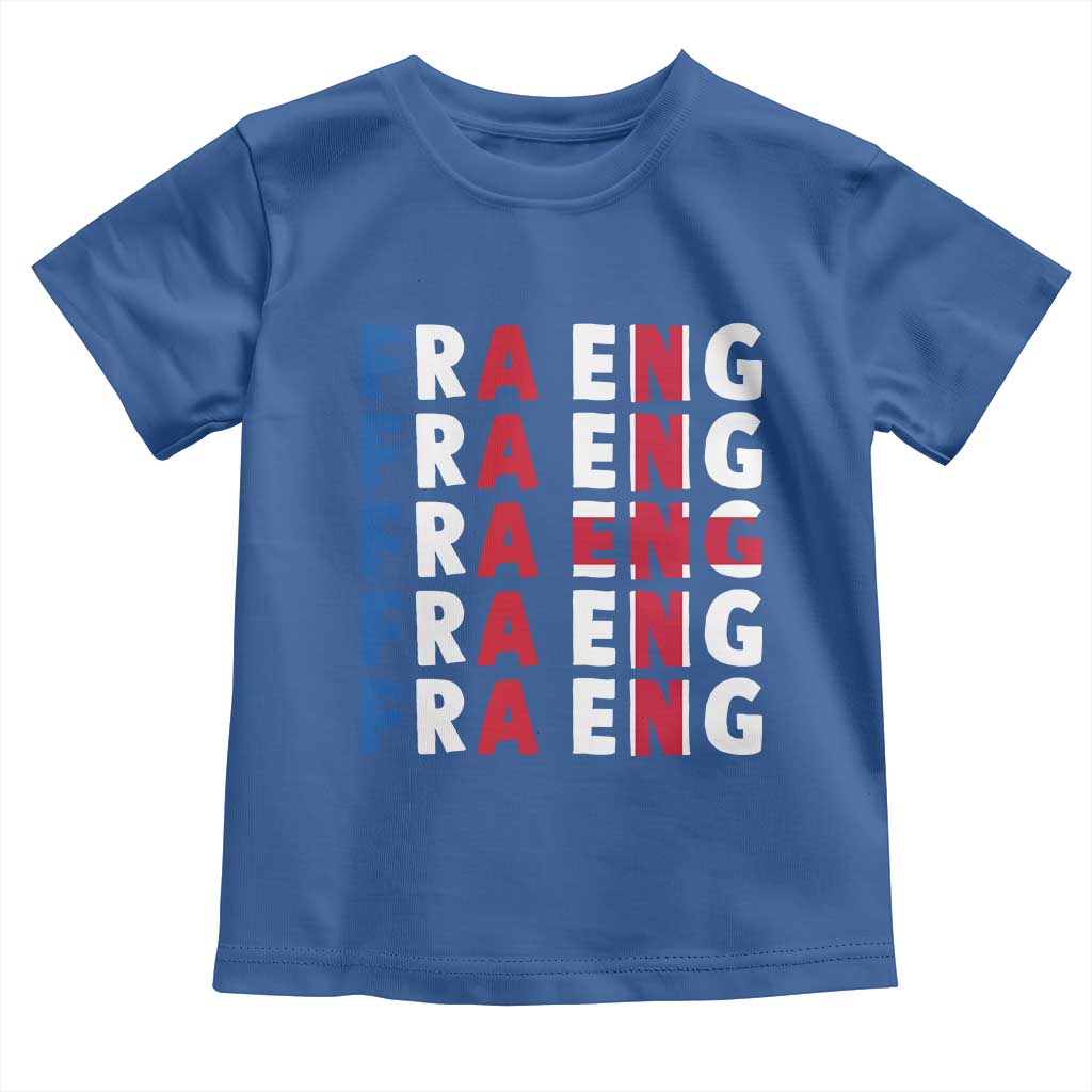 FRA ENG France England Flag Graphic Toddler T Shirt French English Typographic Dual Heritage Pride Match Day