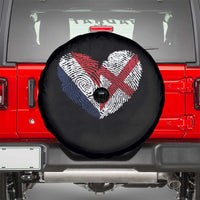 France England Flag Fingerprint Heart DNA Graphic Spare Tire Cover Proud Anglo English French Ancestry Love Identity