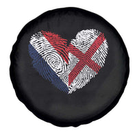France England Flag Fingerprint Heart DNA Graphic Spare Tire Cover Proud Anglo English French Ancestry Love Identity