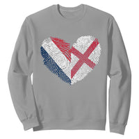 France England Flag Fingerprint Heart DNA Graphic Sweatshirt Proud Anglo English French Ancestry Love Identity