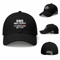 Save Girls Sports Its Common Sense XX Not Equal XY Baseball Cap Biological Science Varsity Athletic Graphic