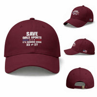 Save Girls Sports Its Common Sense XX Not Equal XY Baseball Cap Biological Science Varsity Athletic Graphic