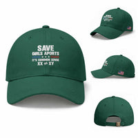 Save Girls Sports Its Common Sense XX Not Equal XY Baseball Cap Biological Science Varsity Athletic Graphic