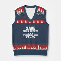 Save Girls Sports Its Common Sense XX Not Equal XY V-Neck Knit Sweater Vest Biological Science Varsity Athletic Graphic