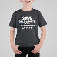 Save Girls Sports Its Common Sense XX Not Equal XY T Shirt For Kid Biological Science Varsity Athletic Graphic