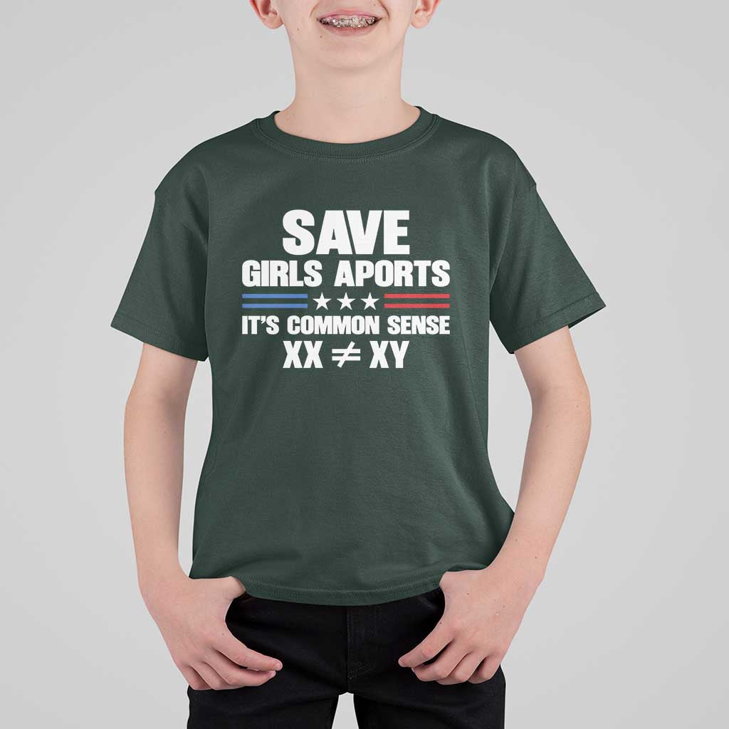 Save Girls Sports Its Common Sense XX Not Equal XY T Shirt For Kid Biological Science Varsity Athletic Graphic