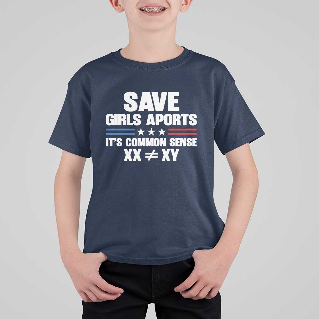 Save Girls Sports Its Common Sense XX Not Equal XY T Shirt For Kid Biological Science Varsity Athletic Graphic