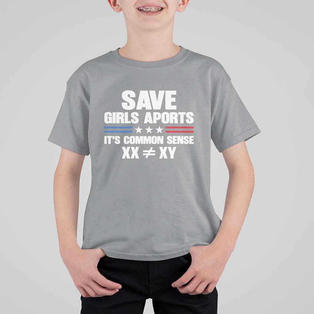 Save Girls Sports Its Common Sense XX Not Equal XY T Shirt For Kid Biological Science Varsity Athletic Graphic
