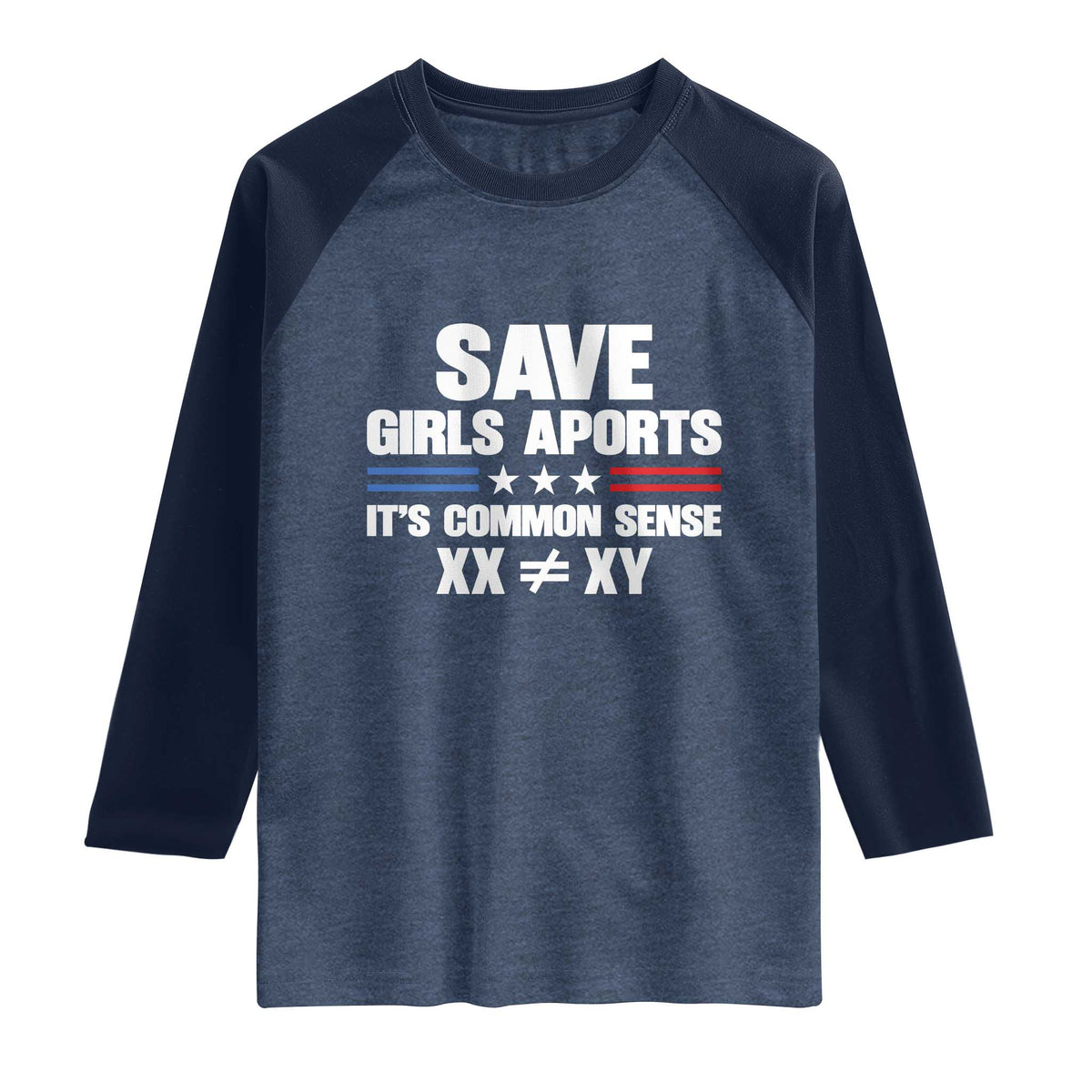 Save Girls Sports Its Common Sense XX Not Equal XY Raglan Shirt Biological Science Varsity Athletic Graphic