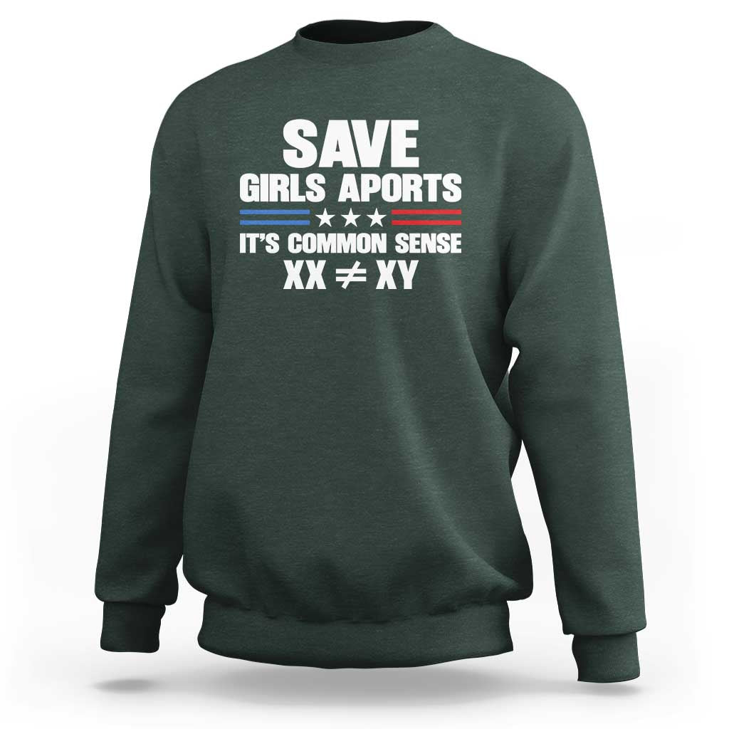 Save Girls Sports Its Common Sense XX Not Equal XY Sweatshirt Biological Science Varsity Athletic Graphic