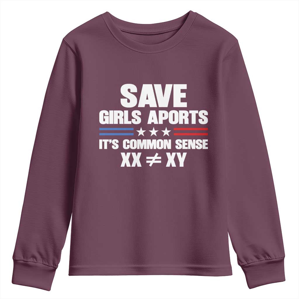 Save Girls Sports Its Common Sense XX Not Equal XY Youth Sweatshirt Biological Science Varsity Athletic Graphic