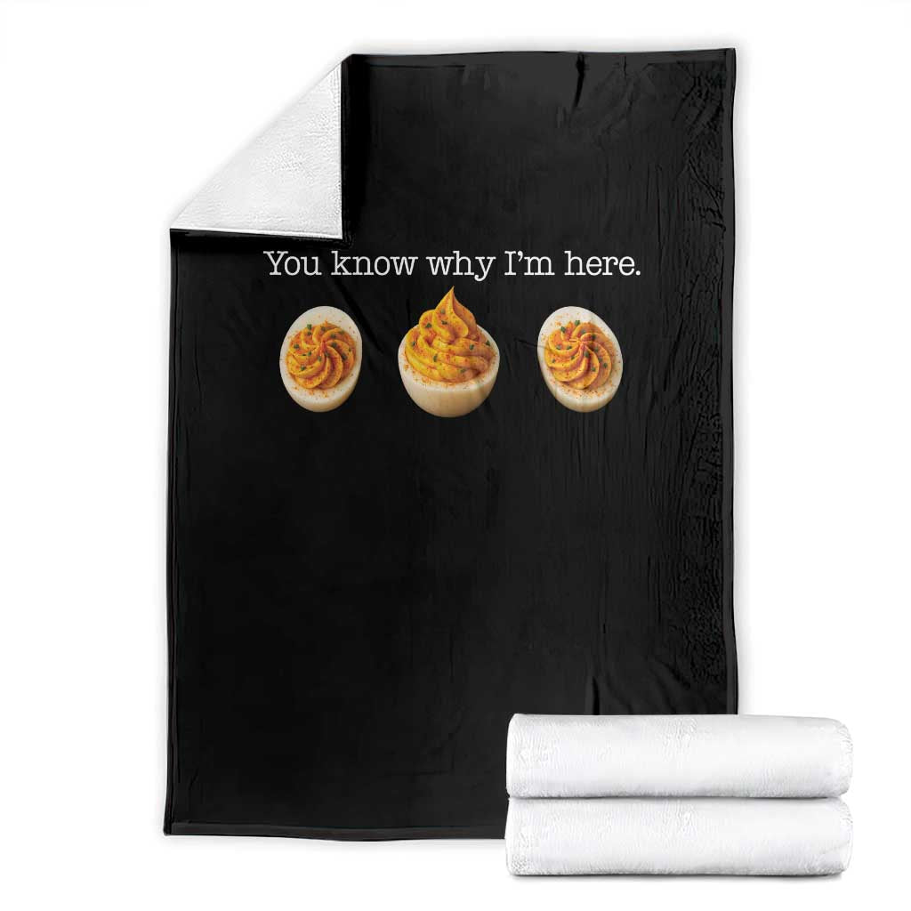 You Know Why I'm Here Deviled Eggs Throw Blanket Funny Thanksgiving Potluck - Wonder Print Shop