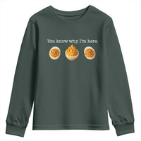 You Know Why I'm Here Deviled Eggs Youth Sweatshirt Funny Thanksgiving Potluck - Wonder Print Shop
