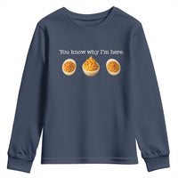 You Know Why I'm Here Deviled Eggs Youth Sweatshirt Funny Thanksgiving Potluck - Wonder Print Shop