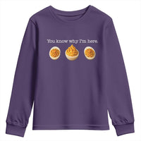 You Know Why I'm Here Deviled Eggs Youth Sweatshirt Funny Thanksgiving Potluck - Wonder Print Shop