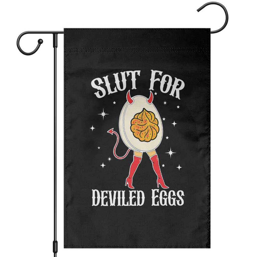 Funny Slut for Deviled Eggs Garden Flag Funny Naughty Thanksgiving Potluck - Wonder Print Shop