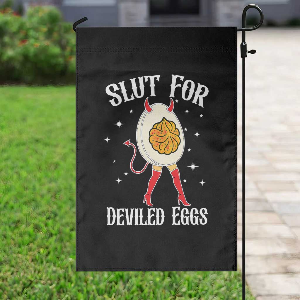 Funny Slut for Deviled Eggs Garden Flag Funny Naughty Thanksgiving Potluck - Wonder Print Shop